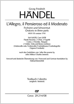 L'Allegro, il Pensieroso ed il Moderato, HWV 55 [libretto]