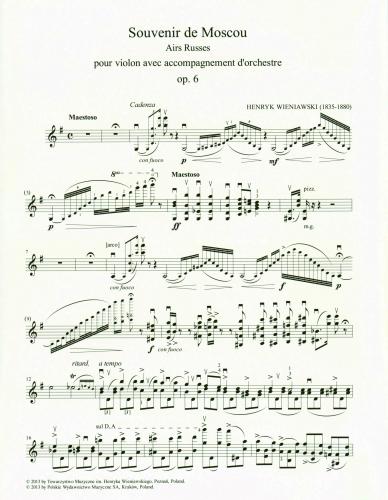 Souvenir de Moscou op. 6, for violin and orchestra (Complete Works)