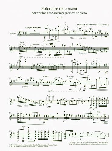 Polonaise de Concert in D major, Op. 4 for Violin and Piano (Complete Works)