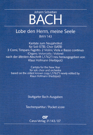 Lobe den Herrn, meine Seele, BWV 143 [study score]