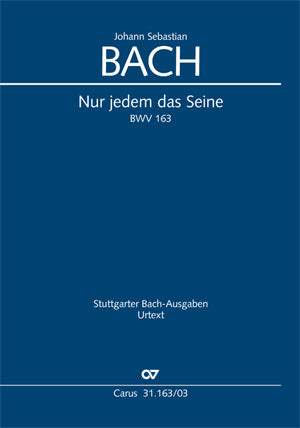 Nur jedem das Seine, BWV 163 [ヴォーカル・スコア]