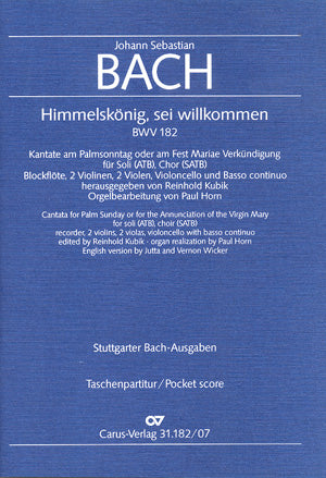 Himmelskönig, sei willkommen, BWV 182 (A major) [study score]