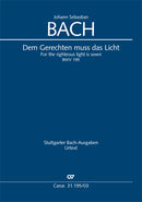 Dem Gerechten muss das Licht, BWV 195（ヴォーカル・スコア）