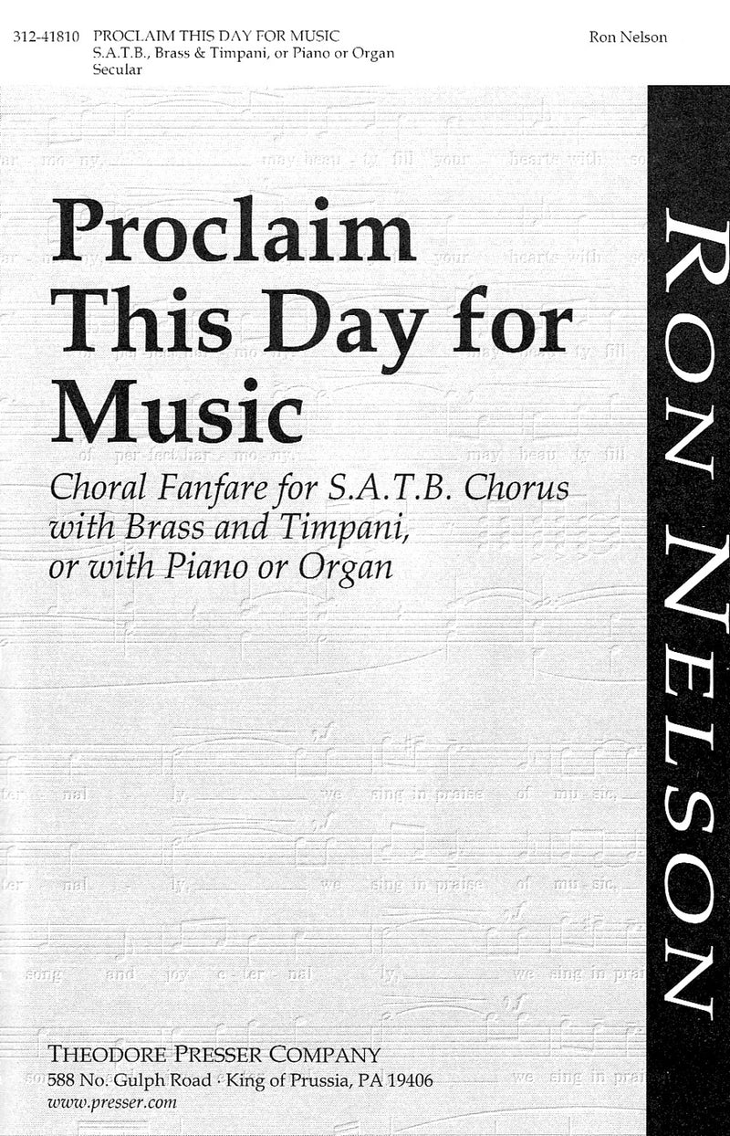Proclaim This Day for Music (Vocal Score)