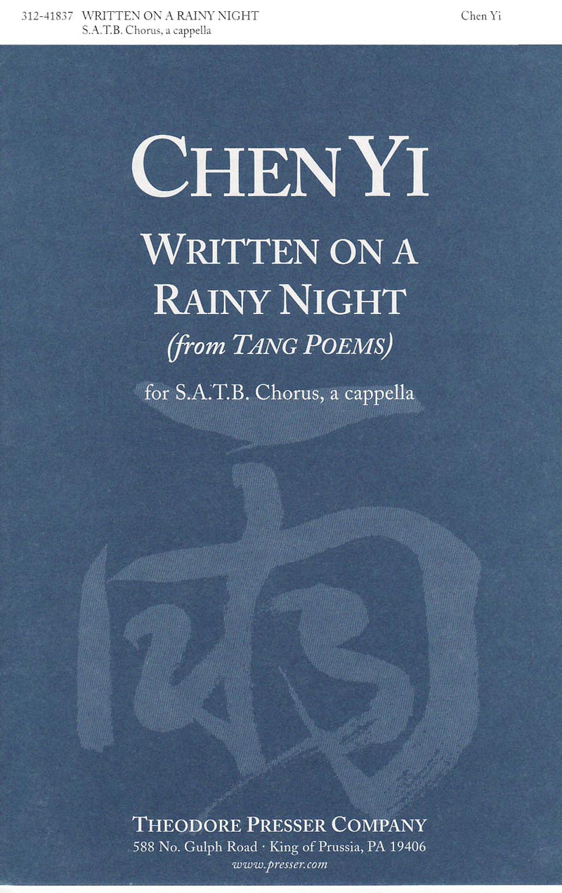 Written On A Rainy Night (SATB and Piano)