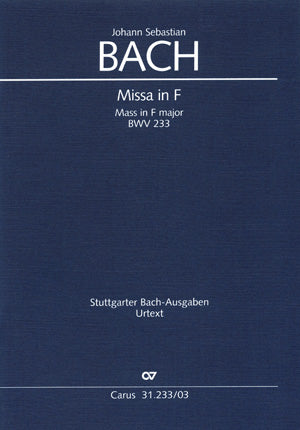 Missa in F, BWV 233 [ヴォーカル・スコア]