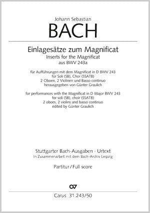 Einlagesätze zum Magnificat aus BWV 243a [score]