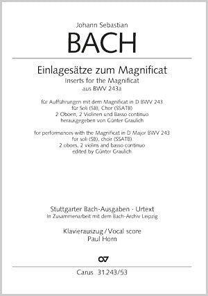 Einlagesätze zum Magnificat aus BWV 243a（ヴォーカル・スコア）