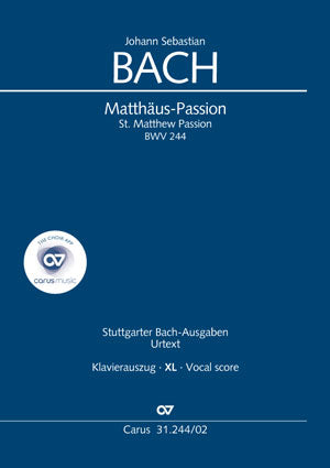 Matthäus-Passion = St. Matthew Passion, BWV 244（ヴォーカル・スコア、拡大文字版）