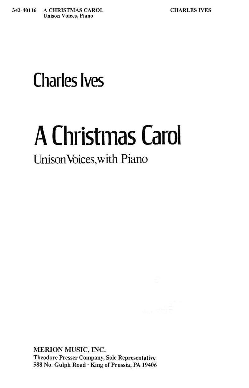 A Christmas Carol (Unison Choir and Piano)