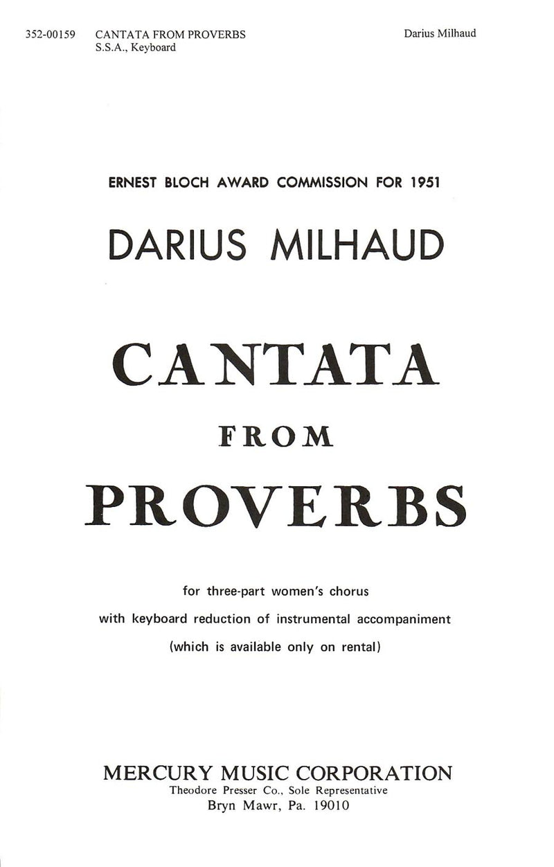 Cantata From Proverbs (Vocal Score)