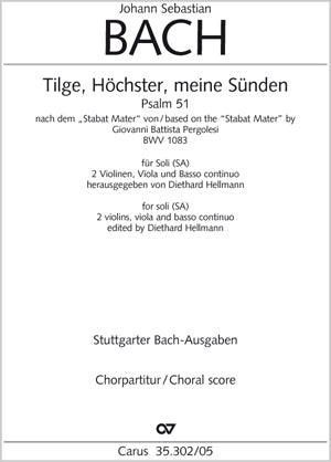 Tilge, Höchster, meine Sünden, BWV 1083 [合唱楽譜]