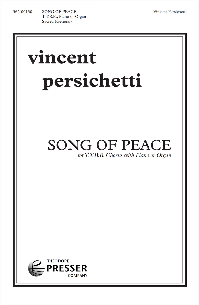 Song of Peace (TTBB Chorus and Piano, Organ)