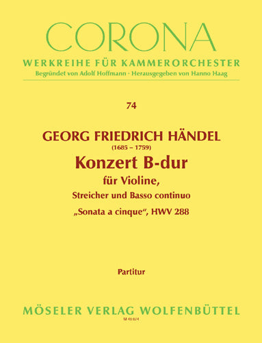 Konzert B-Dur HWV 288 (score)