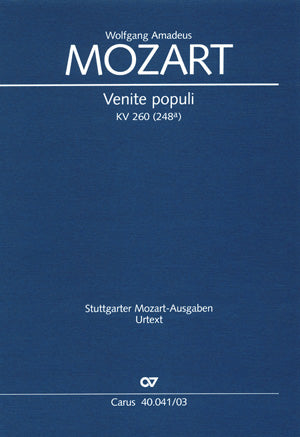 Venite populi, KV 260 (248a)（ヴォーカル・スコア）