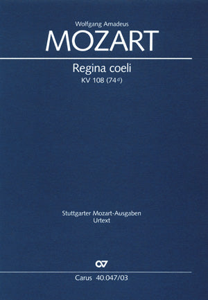 Regina coeli in C, KV 108 (74d)（ヴォーカル・スコア）