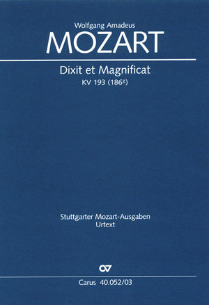 Dixit et Magnificat, KV 193（ヴォーカル・スコア）
