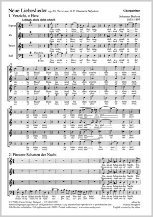 Neue Liebeslieder-Walzer op. 65 [合唱楽譜]