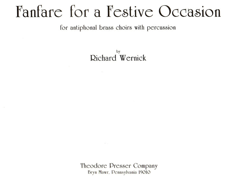 Fanfare for A Festive Occasion (Score Only)