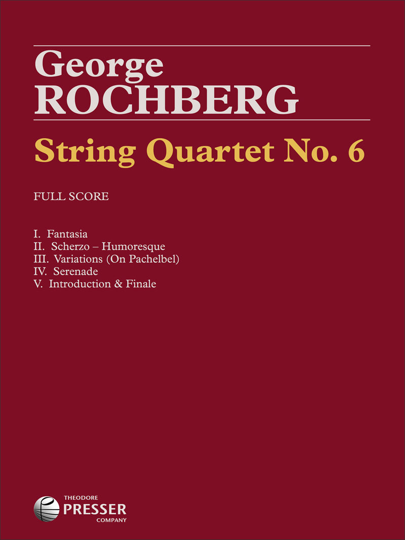 String Quartet No. 6 (Study Score)