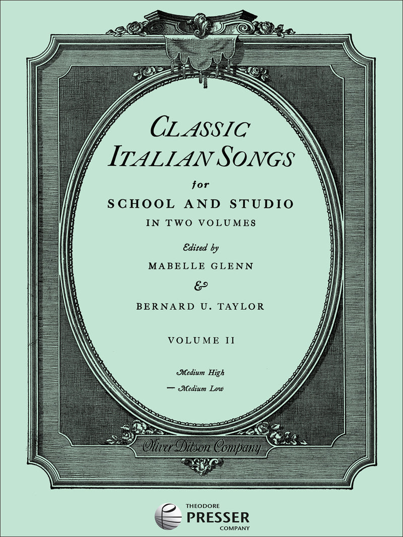 Classic Italian Songs, Vol. 2 (Medium Low Voice)