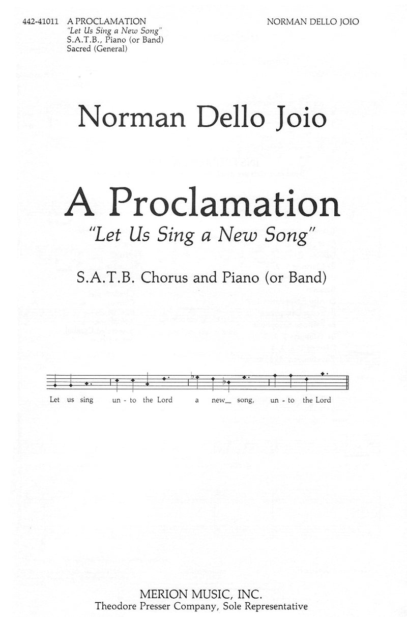 A Proclamation (Vocal Score)