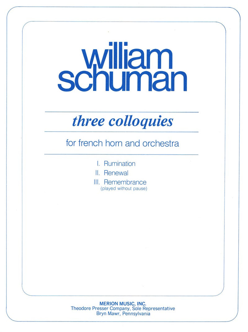 Three Colloquies (Study Score)