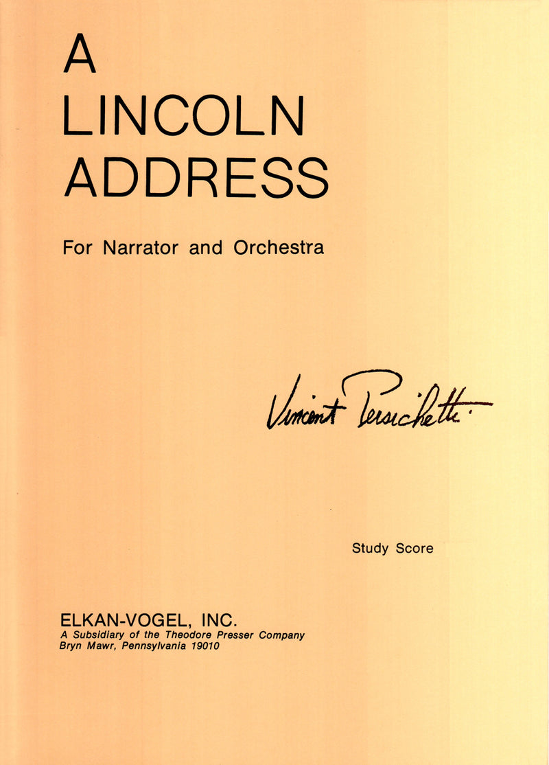 A Lincoln Address (Study Score)