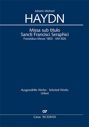 Missa sub titulo Sancti Francisci Seraphici (Franziskus-Messe), MH 826（ヴォーカル・スコア）