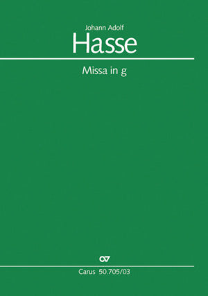 Missa in g. Hasse-Werkausgabe IV/3（ヴォーカル・スコア）