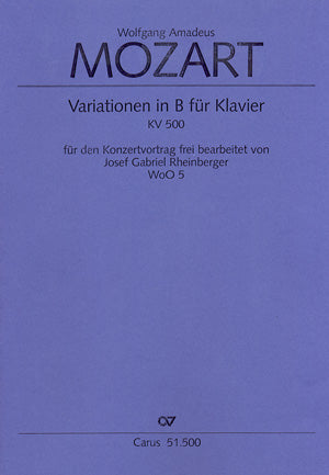Thema mit Variationen in B, KV 500
