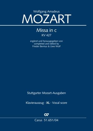 Missa in c, KV 427（Bernius & Wolf校訂）（ヴォーカル・スコア、拡大文字版）