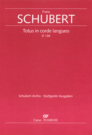 Totus in corde langueo, D 136（ヴォーカル・スコア）