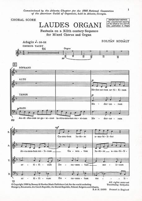 Laudes Organi (choral score)