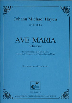 Ave Maria in E major, MH 388 [score]