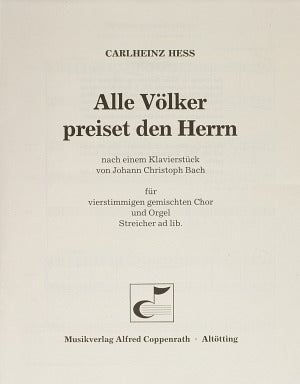 Alle Völker preiset den Herrn (Score)