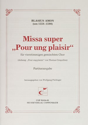 Missa super "Pour ung plaisir"