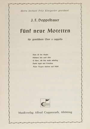 Fünf neue Motetten (Score)