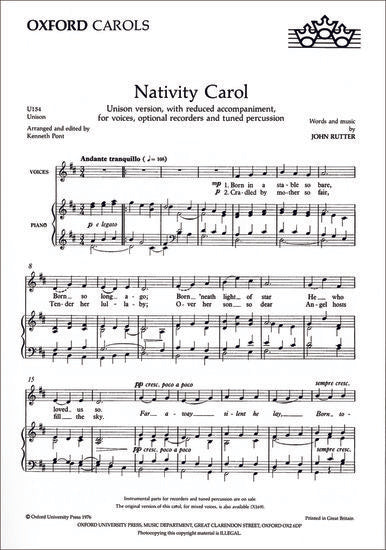 Nativity Carol [Unison ヴォーカル・スコア]