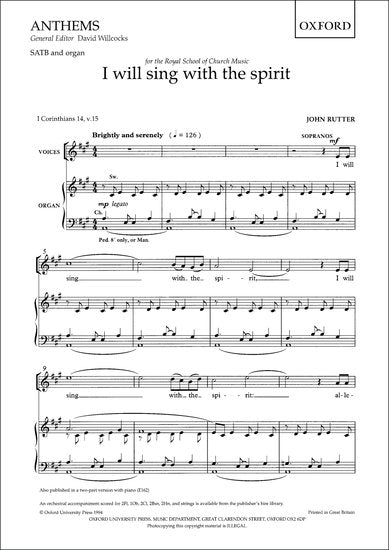 I will sing with the spirit [SATB]