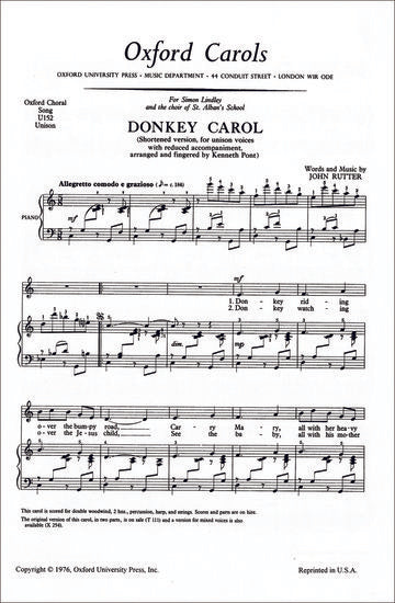 Donkey Carol [Unison ヴォーカル・スコア]