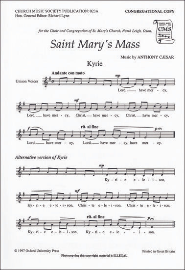 St Mary's Mass [Congregational part (pack of 10 copies)]