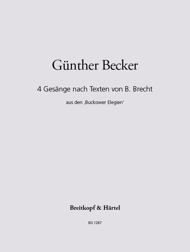 4 Gesaenge nach Texten von B, Brecht