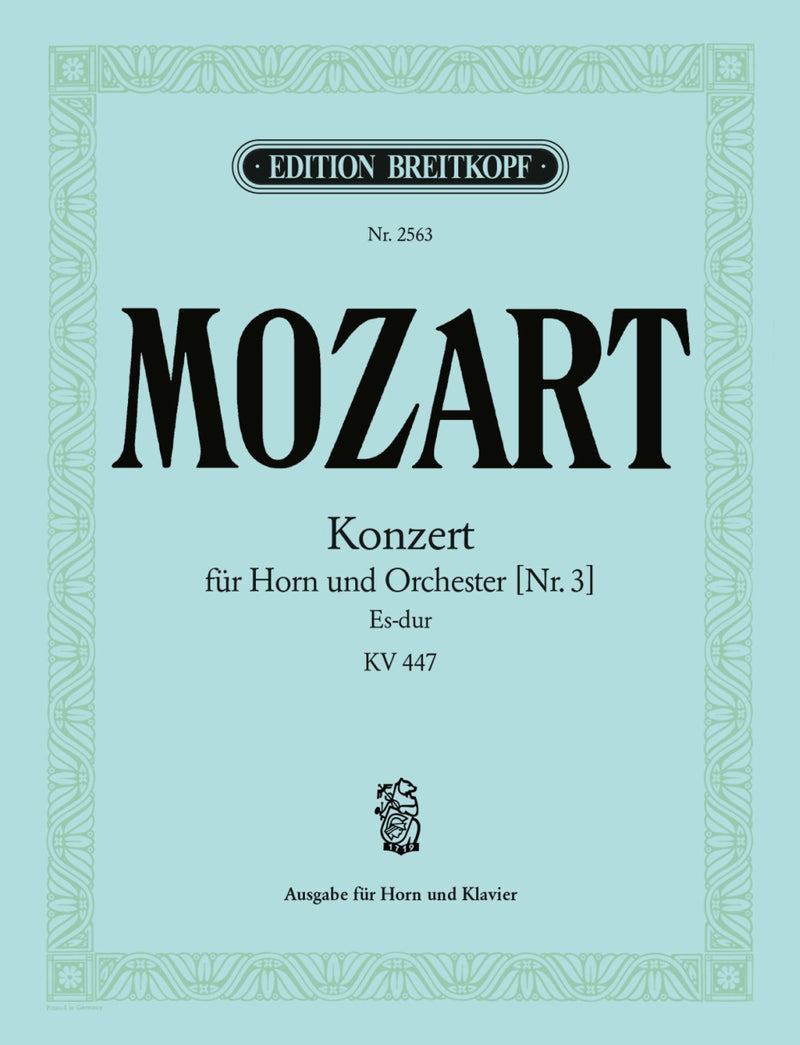 Horn concerto [No. 3] in Eb major K. 447 (Henri Kling校訂)（ピアノ・リダクション）