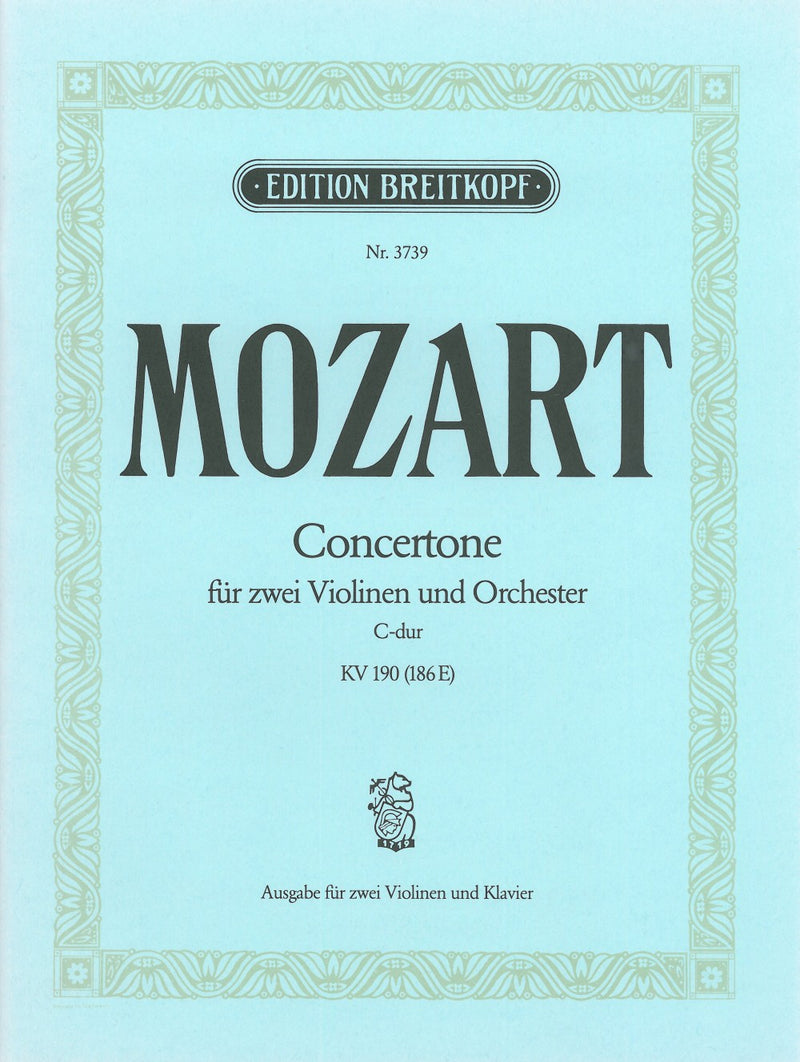 Concertone in C major K. 190 (186E)（ピアノ・リダクション）