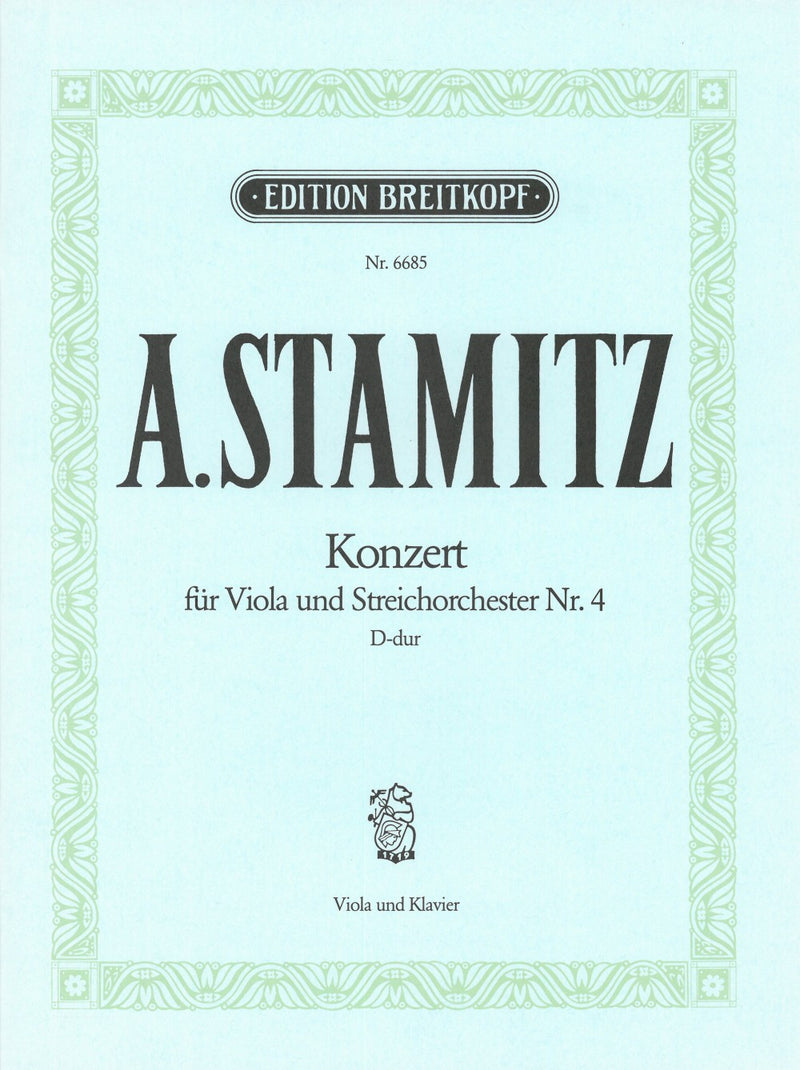Viola Concerto No. 4 in D major（ピアノ・リダクション）