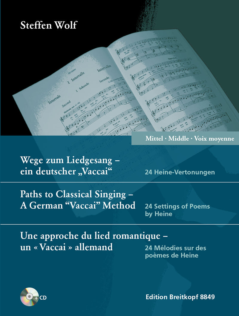 Wege zum Liedgesang – ein deutscher "Vaccai", medium voice with CD
