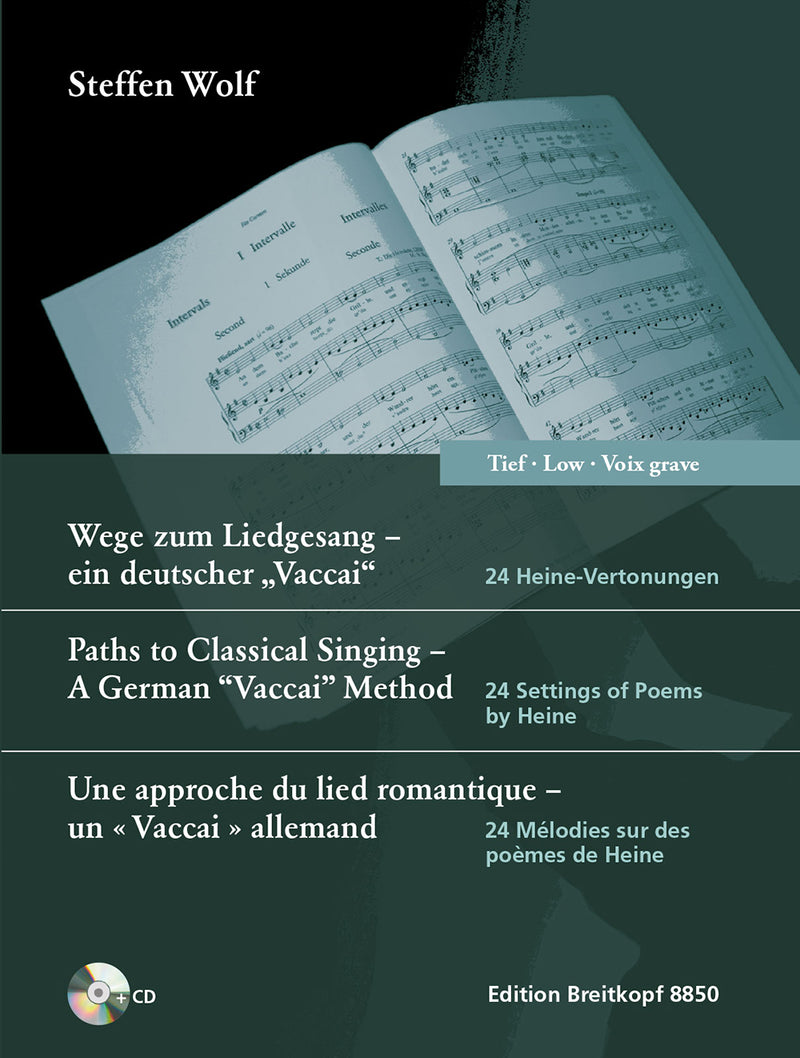Wege zum Liedgesang – ein deutscher "Vaccai", low voice with CD