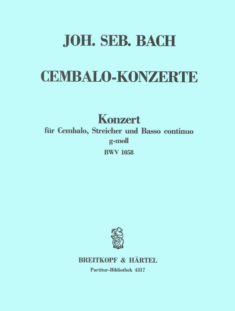 Harpsichord Concerto in G minor BWV 1058 [full score]