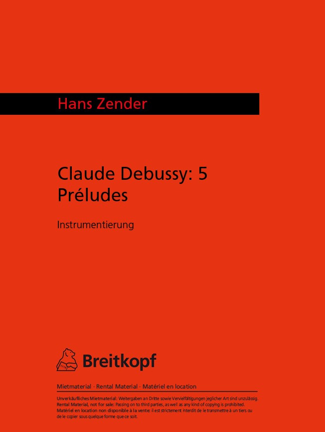Claude Debussy: 5 Préludes （ポケットスコア）